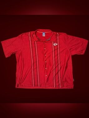 Vintage 2000s Reebok NFL Kansas City Chiefs Button-Down Bowling Shirt Size 4XL